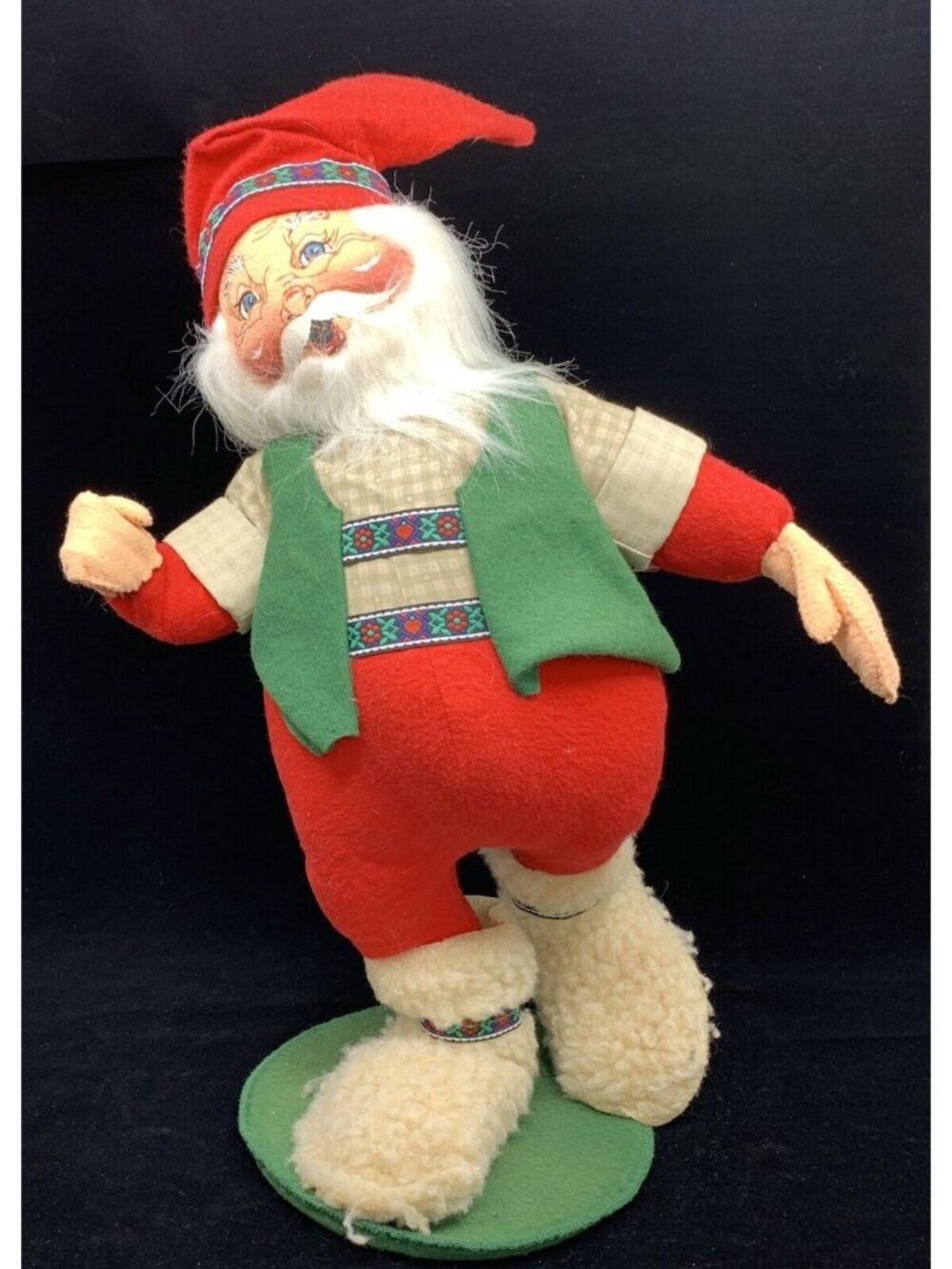 Vintage Annalee Old World Santa Doll 18” Poseable 1995 Tag Stand Christmas